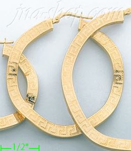 14K Gold Italian Fancy Hoop Earrings