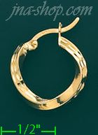 14K Gold Plain & Twist Hoop Earrings