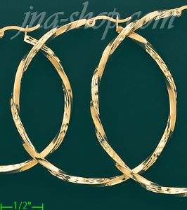 14K Gold Plain & Twist Hoop Earrings