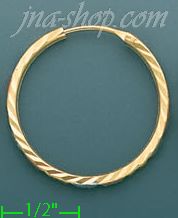 14K Gold Dia-Cut Hoop Earrings