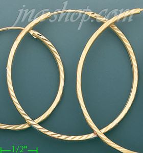 14K Gold Dia-Cut Hoop Earrings