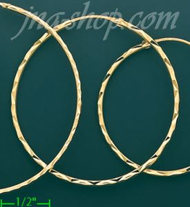 14K Gold Dia-Cut Hoop Earrings