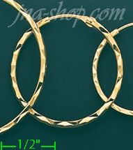 14K Gold Dia-Cut Hoop Earrings