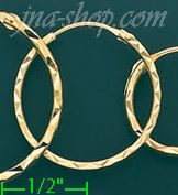 14K Gold Dia-Cut Hoop Earrings