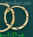 14K Gold Dia-Cut Hoop Earrings