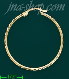 14K Gold Dia-Cut Hoop Earrings