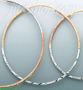 14K Gold Dia-Cut Hoop Earrings