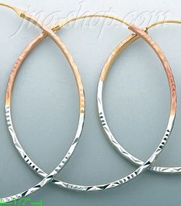 14K Gold Dia-Cut Hoop Earrings