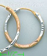 14K Gold Dia-Cut Hoop Earrings