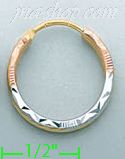 14K Gold Dia-Cut Hoop Earrings