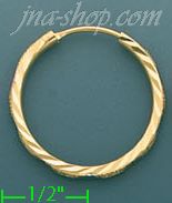 14K Gold Dia-Cut Hoop Earrings