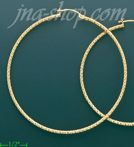 14K Gold Dia-Cut Hoop Earrings