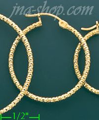 14K Gold Dia-Cut Hoop Earrings