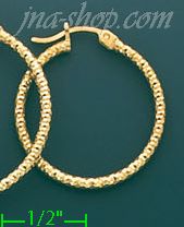 14K Gold Dia-Cut Hoop Earrings