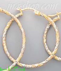 14K Gold Fancy Hoop & Bead Earrings