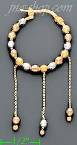 14K Gold Fancy Hoop & Bead Earrings