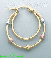 14K Gold Fancy Hoop Earrings