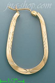 14K Gold Razor-Cut Hoop Earrings