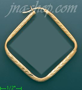 14K Gold Razor-Cut Hoop Earrings