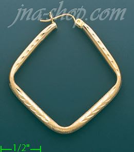 14K Gold Razor-Cut Hoop Earrings