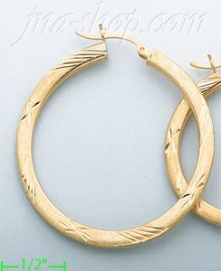 14K Gold Razor-Cut Hoop Earrings