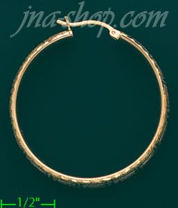 14K Gold Razor-Cut Hoop Earrings