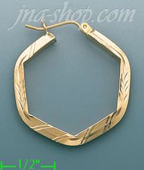 14K Gold Razor-Cut Hoop Earrings