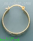 14K Gold Filigree Hoop Earrings