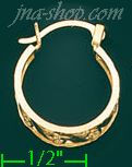 14K Gold Filigree Hoop Earrings