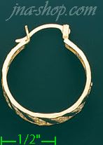 14K Gold Filigree Hoop Earrings