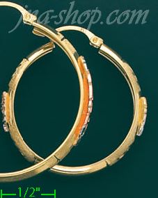 14K Gold 3Color Hoop Earrings