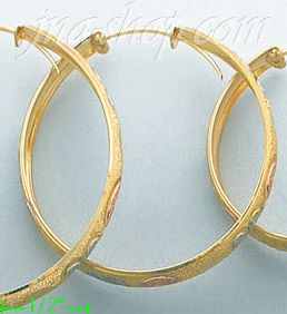 14K Gold 3Color Hoop Earrings