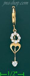 14K Gold Dangling CZ Earrings