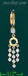 14K Gold Dangling CZ Earrings