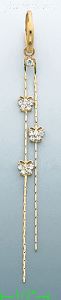 14K Gold Dangling CZ Earrings