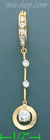 14K Gold Dangling CZ Earrings