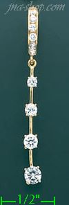 14K Gold Dangling CZ Earrings