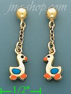 14K Gold Italian Enamel Earrings
