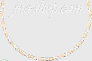 14K Gold 3Color Braided Necklace 22"