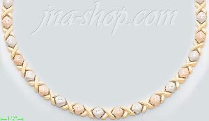 14K Gold 3Color Stampato Necklace 17"