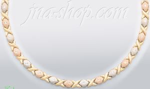 14K Gold 3Color Stampato Necklace 17"