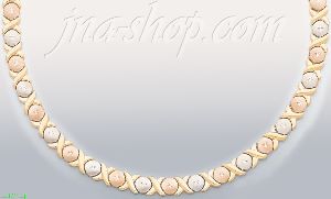 14K Gold 3Color Stampato Necklace 17"