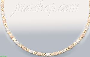 14K Gold 3Color Stampato Necklace 17"