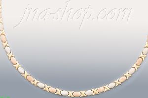 14K Gold 3Color Stampato Necklace 17"