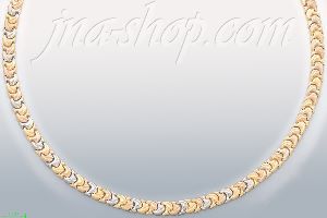 14K Gold 3Color Stampato Necklace 17"