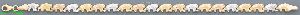 14K Gold Elephants 3Color Stampato Bracelet 7"