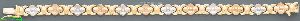 14K Gold 3Color Stampato Bracelet 7.25"