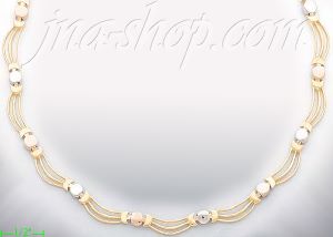 14K Gold 3Color Stampato Necklace 17"