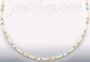 14K Gold 3Color Stampato Necklace 17"