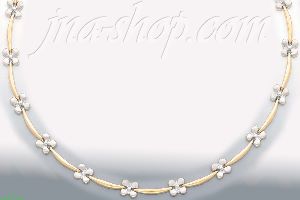 14K Gold 3Color Stampato Necklace 17"